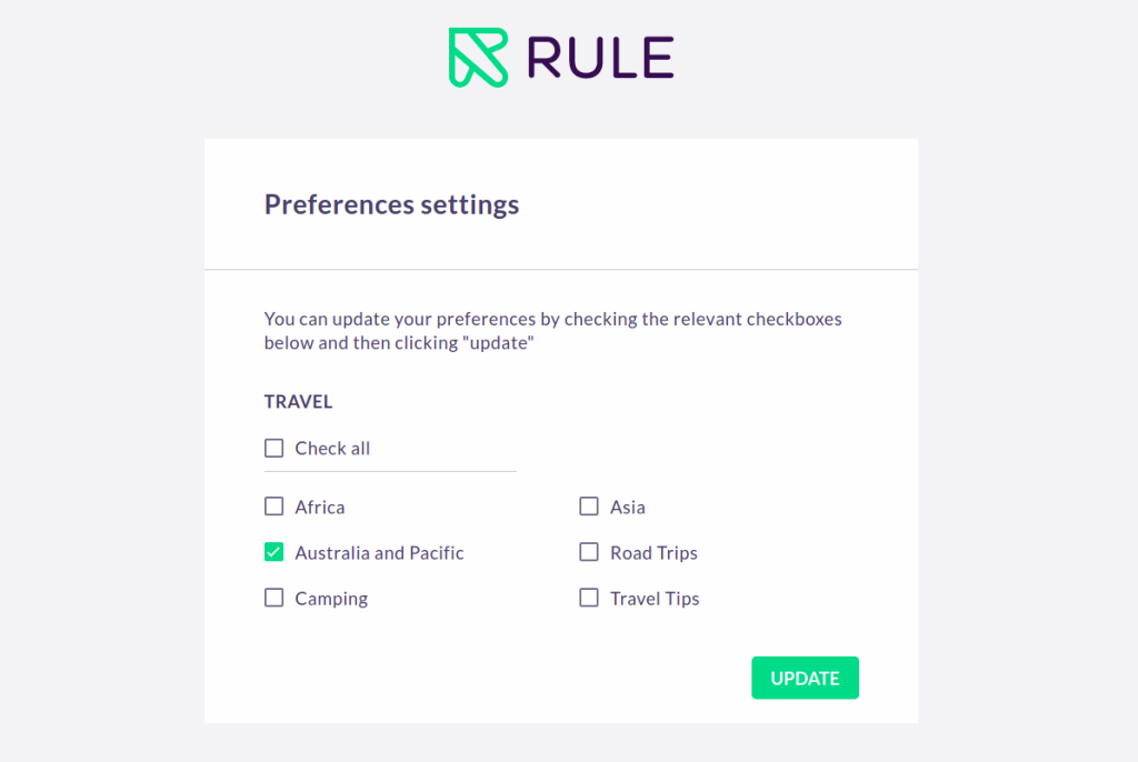 preferences, avregistreringar