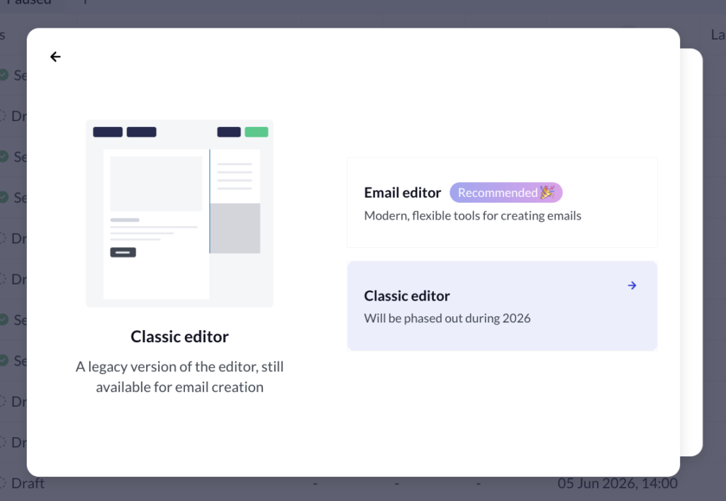Classic editor